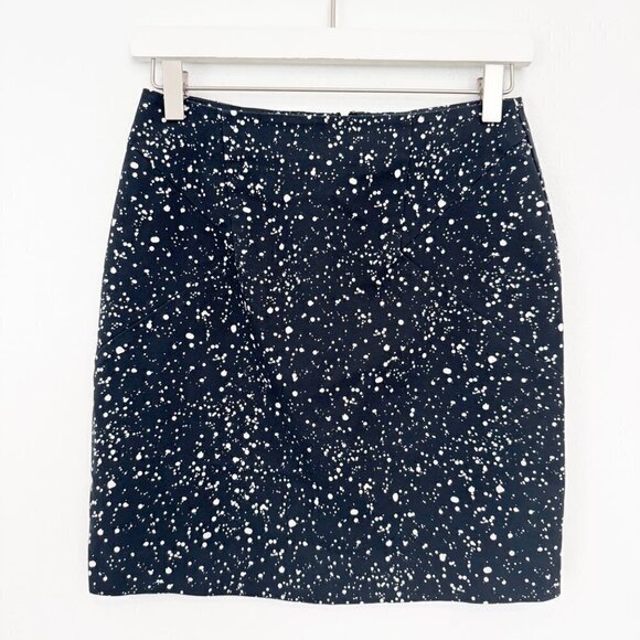 Kate Spade High Rise Speckled Deer Dot Mini Skirt Contemporary Black Size 0 - Picture 1 of 6